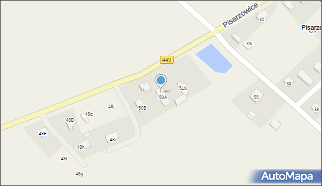 Pisarzowice, Pisarzowice, 51c, mapa Pisarzowice