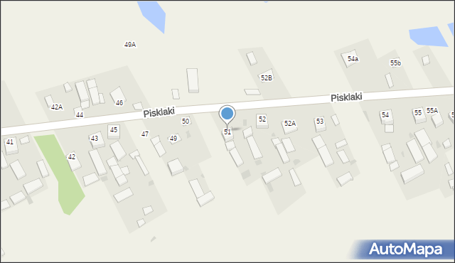 Pisklaki, Pisklaki, 51, mapa Pisklaki