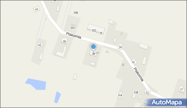 Piskornia, Piskornia, 36, mapa Piskornia