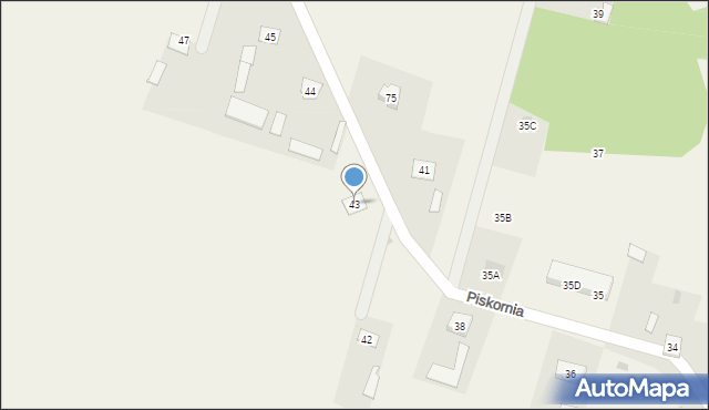 Piskornia, Piskornia, 43, mapa Piskornia