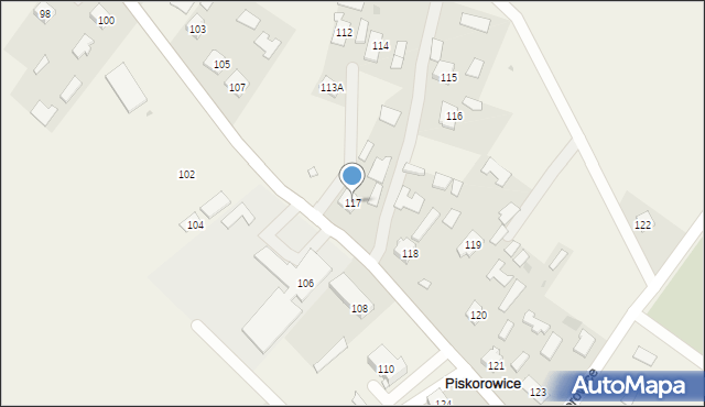 Piskorowice, Piskorowice, 117, mapa Piskorowice