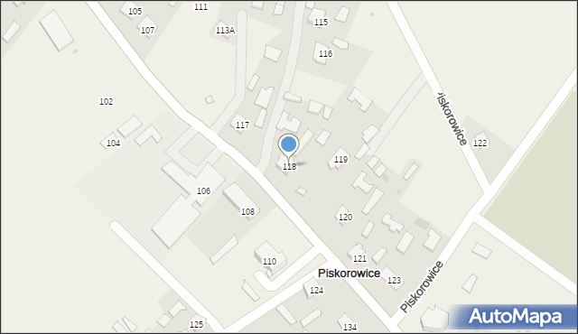 Piskorowice, Piskorowice, 118, mapa Piskorowice