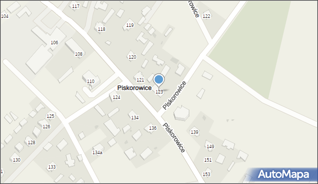 Piskorowice, Piskorowice, 123, mapa Piskorowice