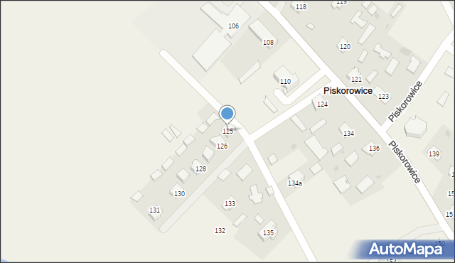 Piskorowice, Piskorowice, 125, mapa Piskorowice