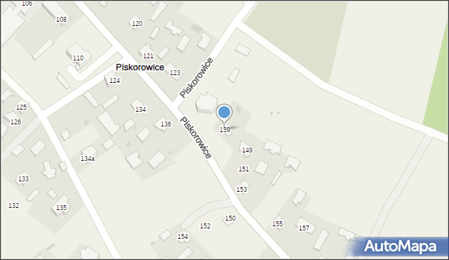 Piskorowice, Piskorowice, 139, mapa Piskorowice