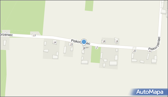 Piskorzeniec, Piskorzeniec, 16, mapa Piskorzeniec