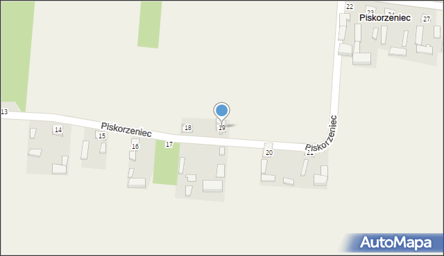 Piskorzeniec, Piskorzeniec, 19, mapa Piskorzeniec