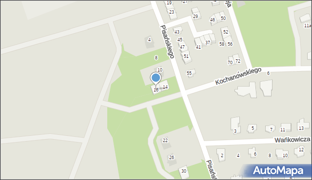 Pisz, Pisańskiego J., 16, mapa Pisz