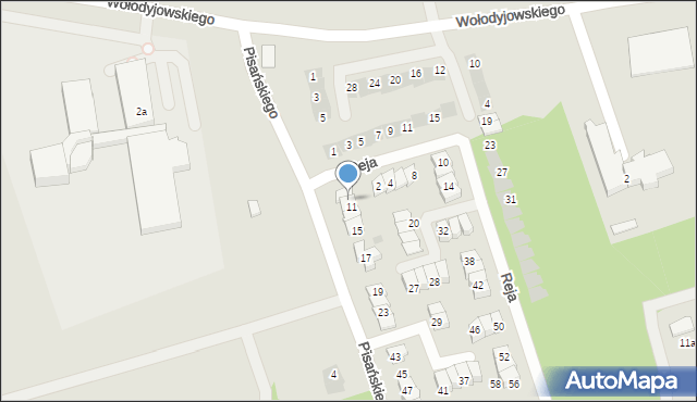 Pisz, Pisańskiego J., 9, mapa Pisz