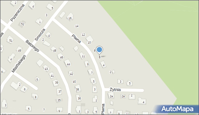 Pisz, Piwna, 6, mapa Pisz