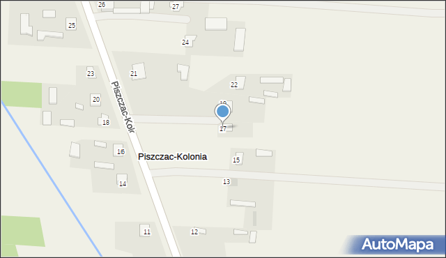 Piszczac-Kolonia, Piszczac-Kolonia, 17, mapa Piszczac-Kolonia