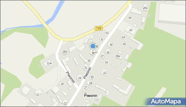 Piwonin, Piwonin, 35, mapa Piwonin