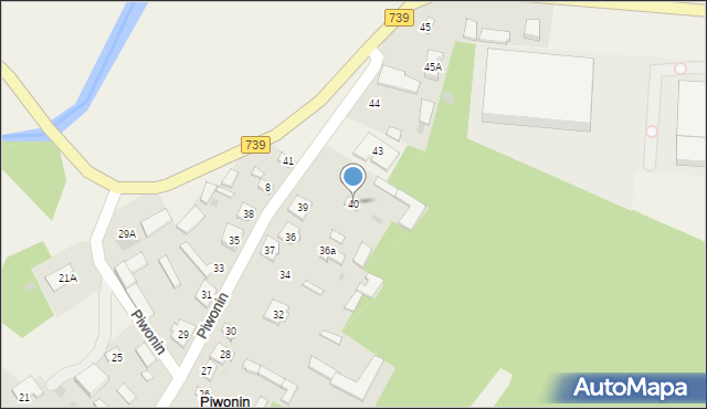 Piwonin, Piwonin, 40, mapa Piwonin