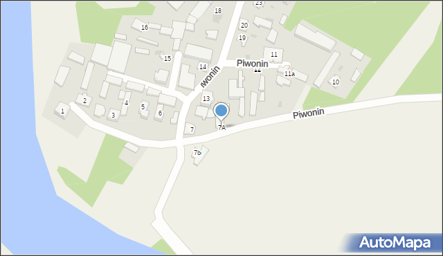 Piwonin, Piwonin, 7A, mapa Piwonin