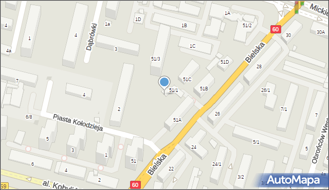 Płock, Piasta Kołodzieja, 2A, mapa Płock