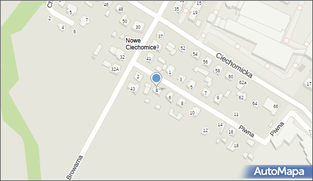 Płock, Piwna, 4, mapa Płock