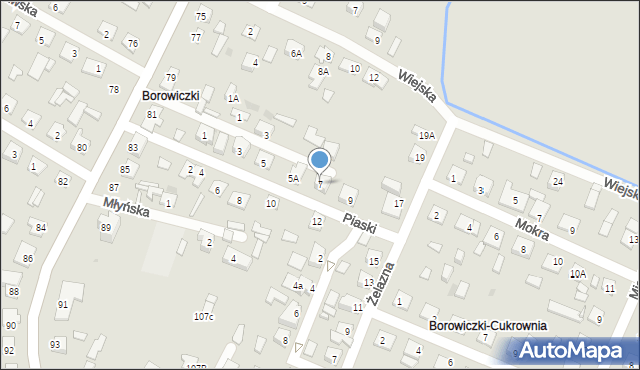 Płock, Piaski, 7, mapa Płock