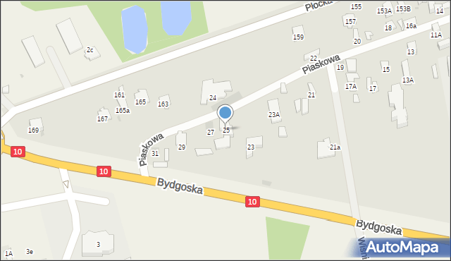 Płońsk, Piaskowa, 25, mapa Płońsk