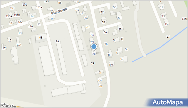 Płońsk, Piaskowa, 7E, mapa Płońsk