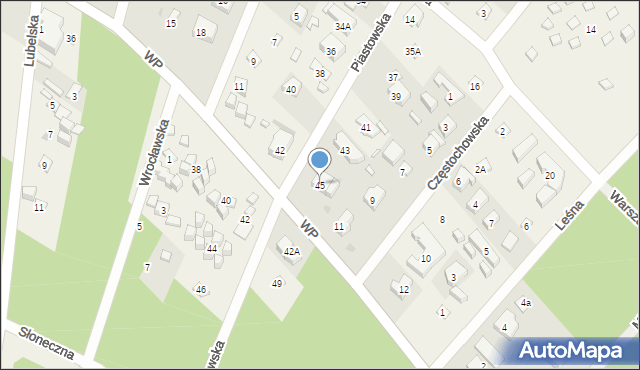 Pobierowo, Piastowska, 45, mapa Pobierowo