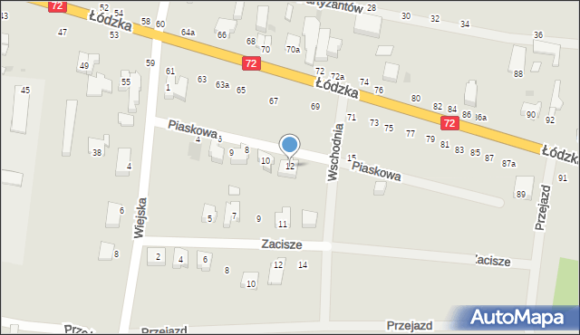 Poddębice, Piaskowa, 12, mapa Poddębice