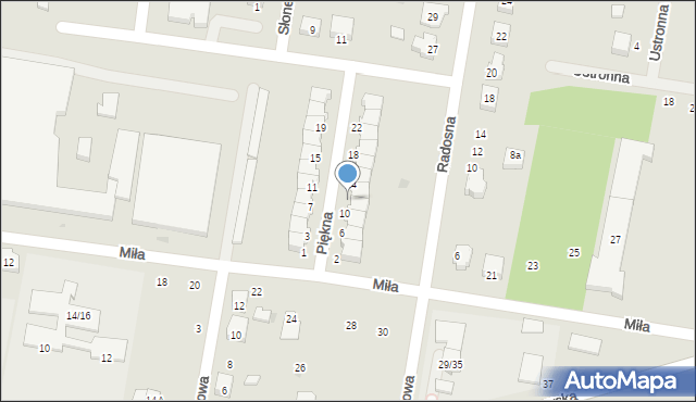 Poddębice, Piękna, 12, mapa Poddębice