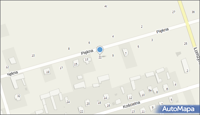 Podgórze, Piękna, 11, mapa Podgórze