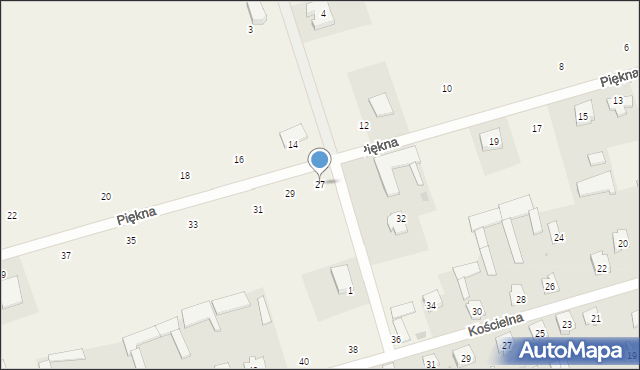 Podgórze, Piękna, 27, mapa Podgórze