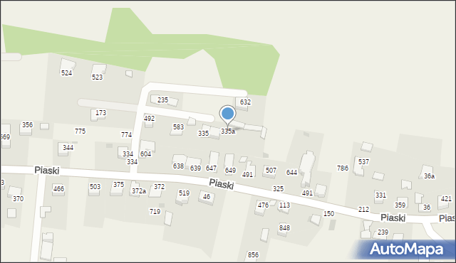 Podłęże, Piaski, 335a, mapa Podłęże
