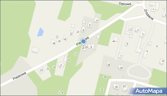 Podzamcze, Piaskowa, 11, mapa Podzamcze