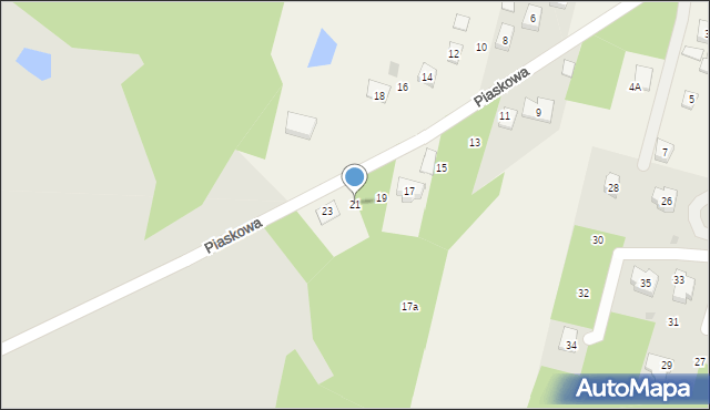 Podzamcze, Piaskowa, 21, mapa Podzamcze