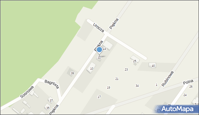 Pogorzel, Piękna, 12, mapa Pogorzel