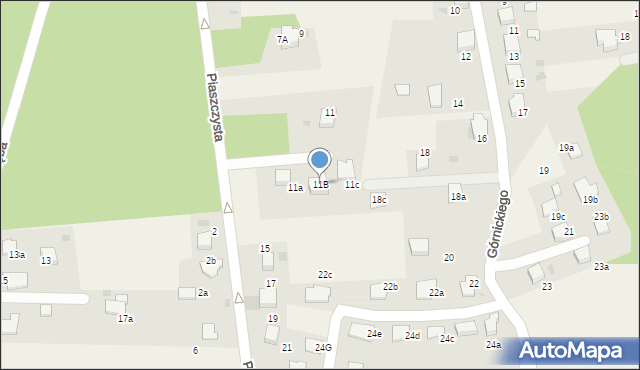 Pogorzyce, Piaszczysta, 11B, mapa Pogorzyce
