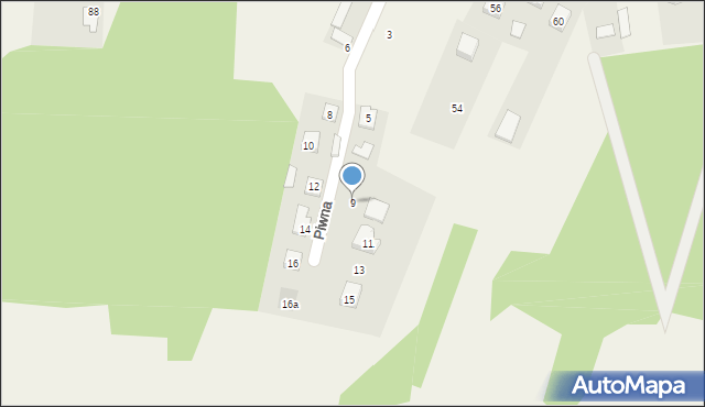 Pólko, Piwna, 9, mapa Pólko