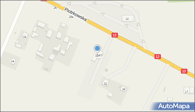 Poniatów, Piotrkowska, 32A, mapa Poniatów