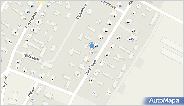 Poniatowo, Pileckiego Witolda, rtm., 28, mapa Poniatowo