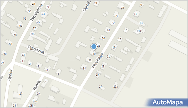 Poniatowo, Pileckiego Witolda, rtm., 30, mapa Poniatowo