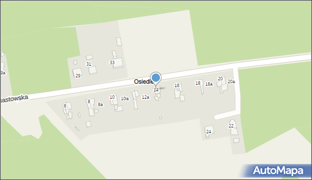 Popielów, Piastowska, 14, mapa Popielów