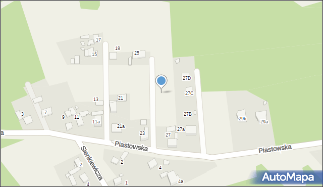 Popielów, Piastowska, 25j, mapa Popielów