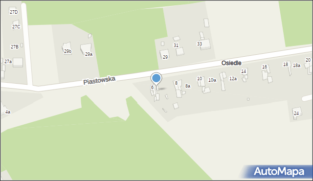 Popielów, Piastowska, 6A, mapa Popielów