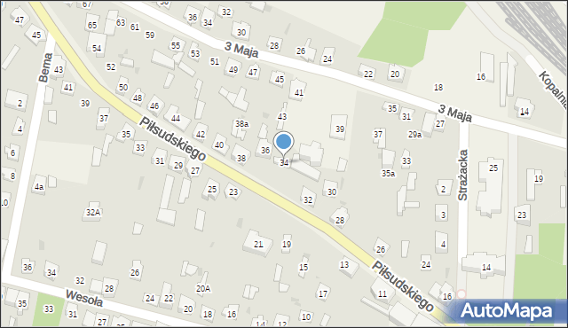 Poraj, Piłsudskiego Józefa, marsz., 34, mapa Poraj