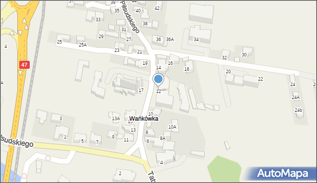 Poronin, Piłsudskiego Józefa, marsz., 12, mapa Poronin
