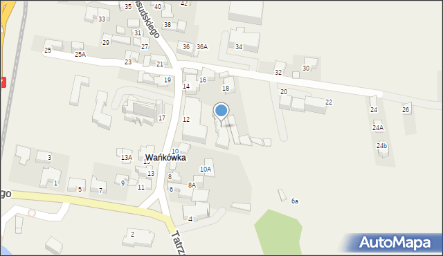 Poronin, Piłsudskiego Józefa, marsz., 14A, mapa Poronin