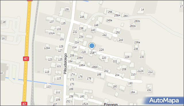 Poronin, Piłsudskiego Józefa, marsz., 218, mapa Poronin