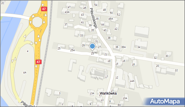 Poronin, Piłsudskiego Józefa, marsz., 23, mapa Poronin