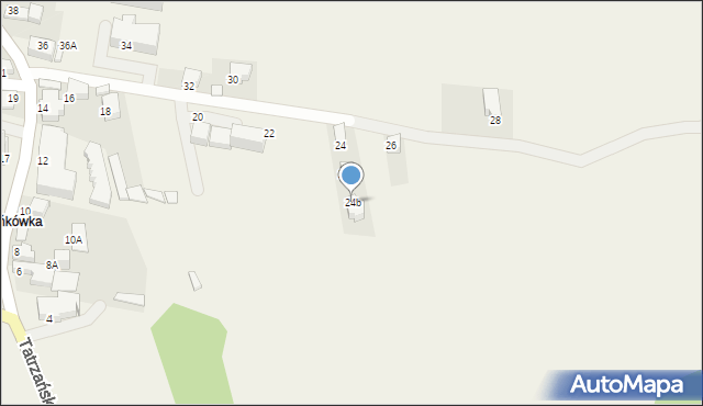 Poronin, Piłsudskiego Józefa, marsz., 24b, mapa Poronin