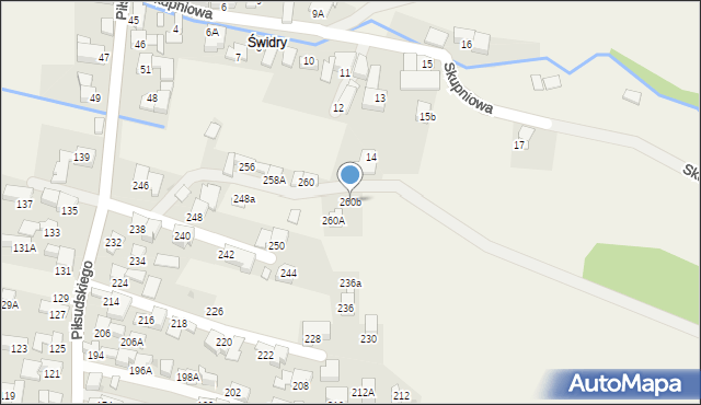 Poronin, Piłsudskiego Józefa, marsz., 260b, mapa Poronin