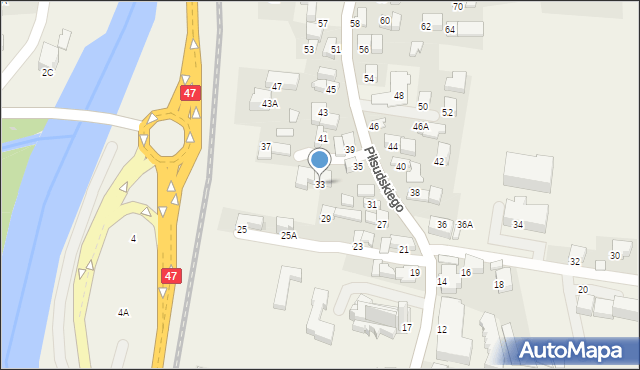 Poronin, Piłsudskiego Józefa, marsz., 33, mapa Poronin