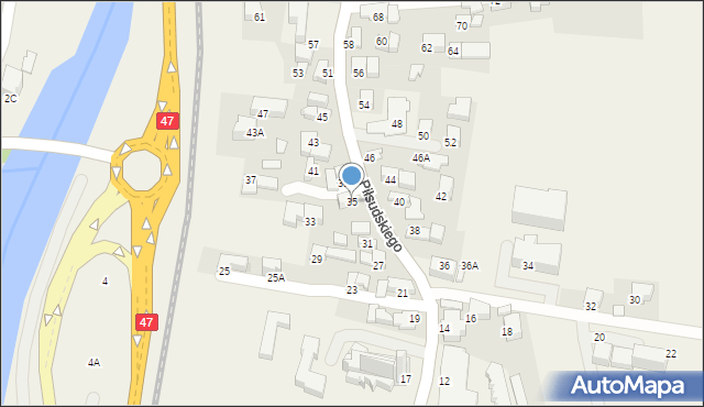 Poronin, Piłsudskiego Józefa, marsz., 35, mapa Poronin