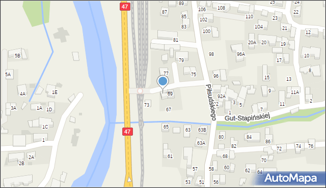 Poronin, Piłsudskiego Józefa, marsz., 71, mapa Poronin